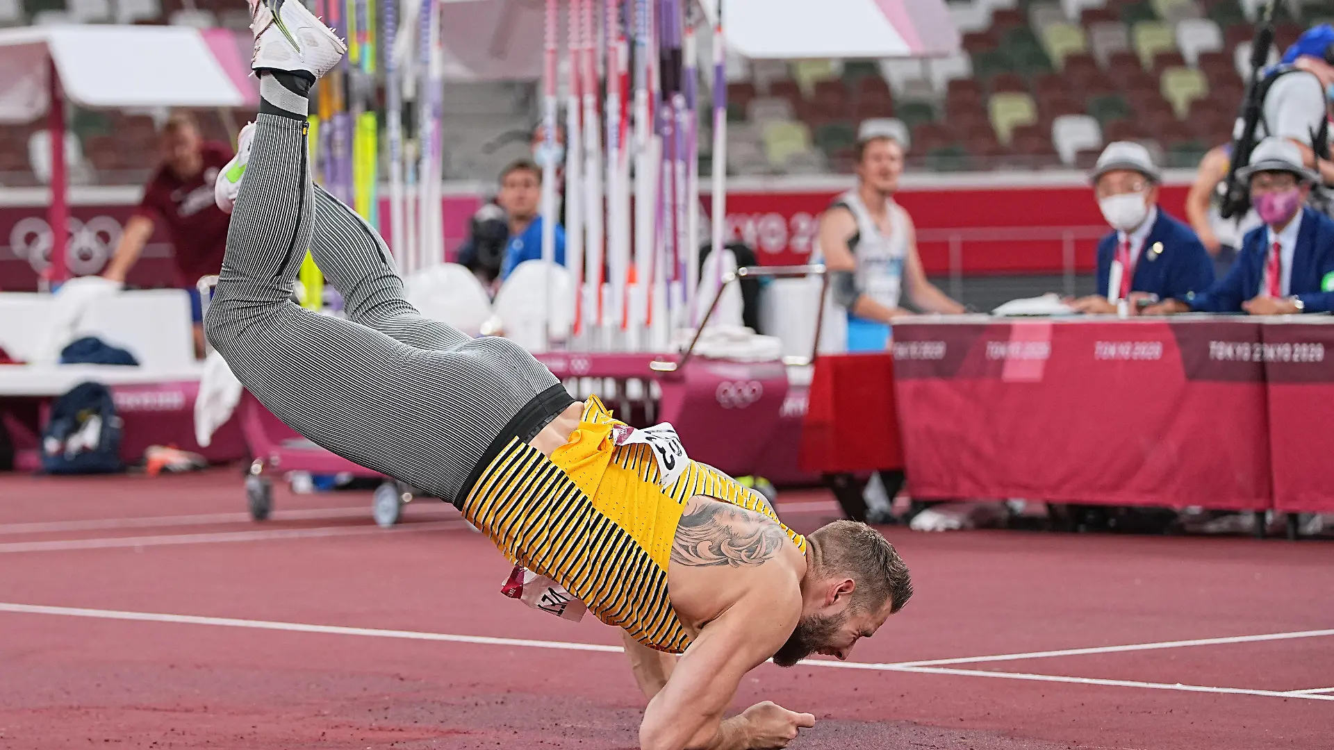 07.08.2021, Japan, Tokio: Leichtathletik: Olympia, Speerwurf, Männer, Finale im Olympiastadion. Johannes Vetter aus Deutschland in Aktion. Foto: Michael Kappeler/dpa +++ dpa-Bildfunk +++