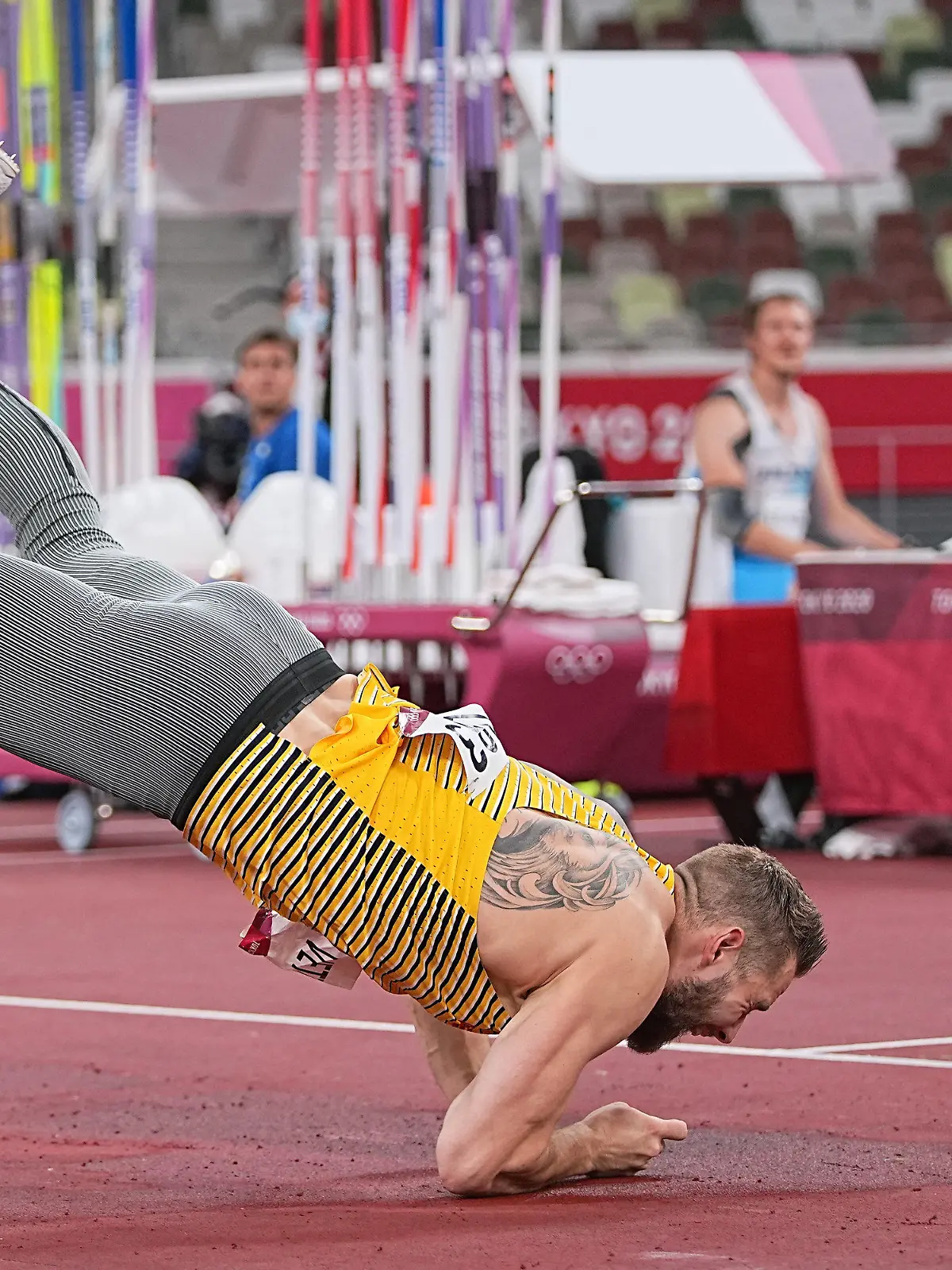 07.08.2021, Japan, Tokio: Leichtathletik: Olympia, Speerwurf, Männer, Finale im Olympiastadion. Johannes Vetter aus Deutschland in Aktion. Foto: Michael Kappeler/dpa +++ dpa-Bildfunk +++