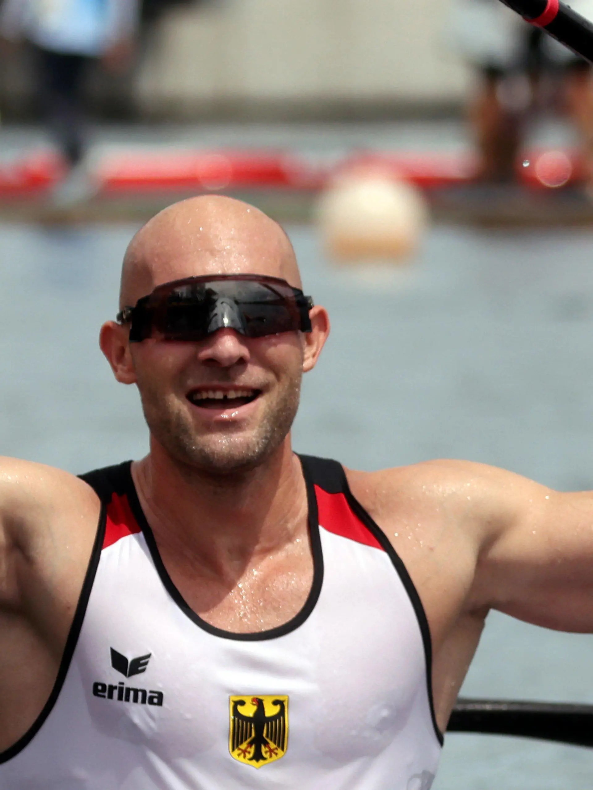 07.08.2021, Japan, Tokio: Kanu: Olympia, Kajak-Vierer, 500 m, Herren, Finale im Sea Forest Waterway. Kajak-Vierer aus Deutschland mit Ronald Rauhe jubelt. Foto: Jan Woitas/dpa-Zentralbild/dpa +++ dpa-Bildfunk +++