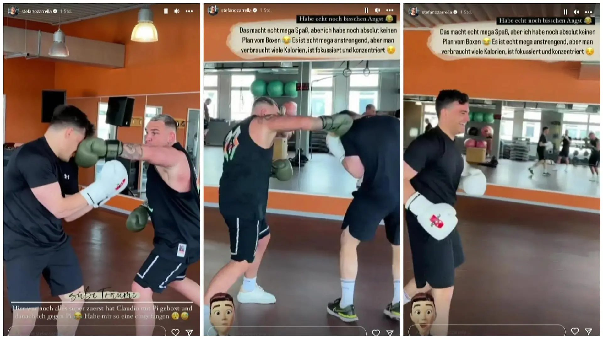 Stefano Zarrella und Pietro Lombardi messen sich im Box-Kampf.