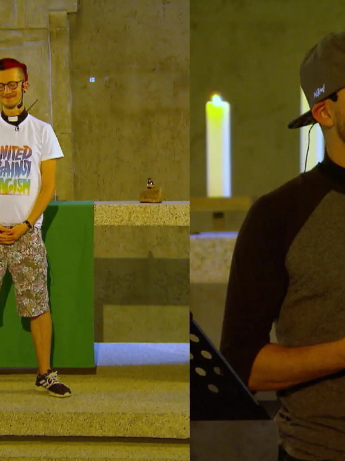 Bei Max Bode und Christopher Schlicht wird der Gottesdienst nicht langweilig.