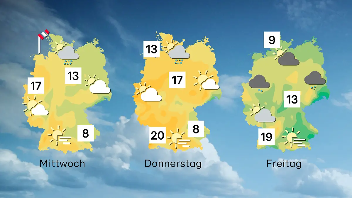 Wettertrend für den 12. bis 14. November 2025