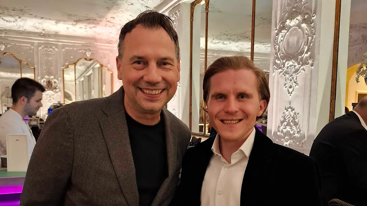 Sebastian Fitzek and RTL reporter Thomas Lipke