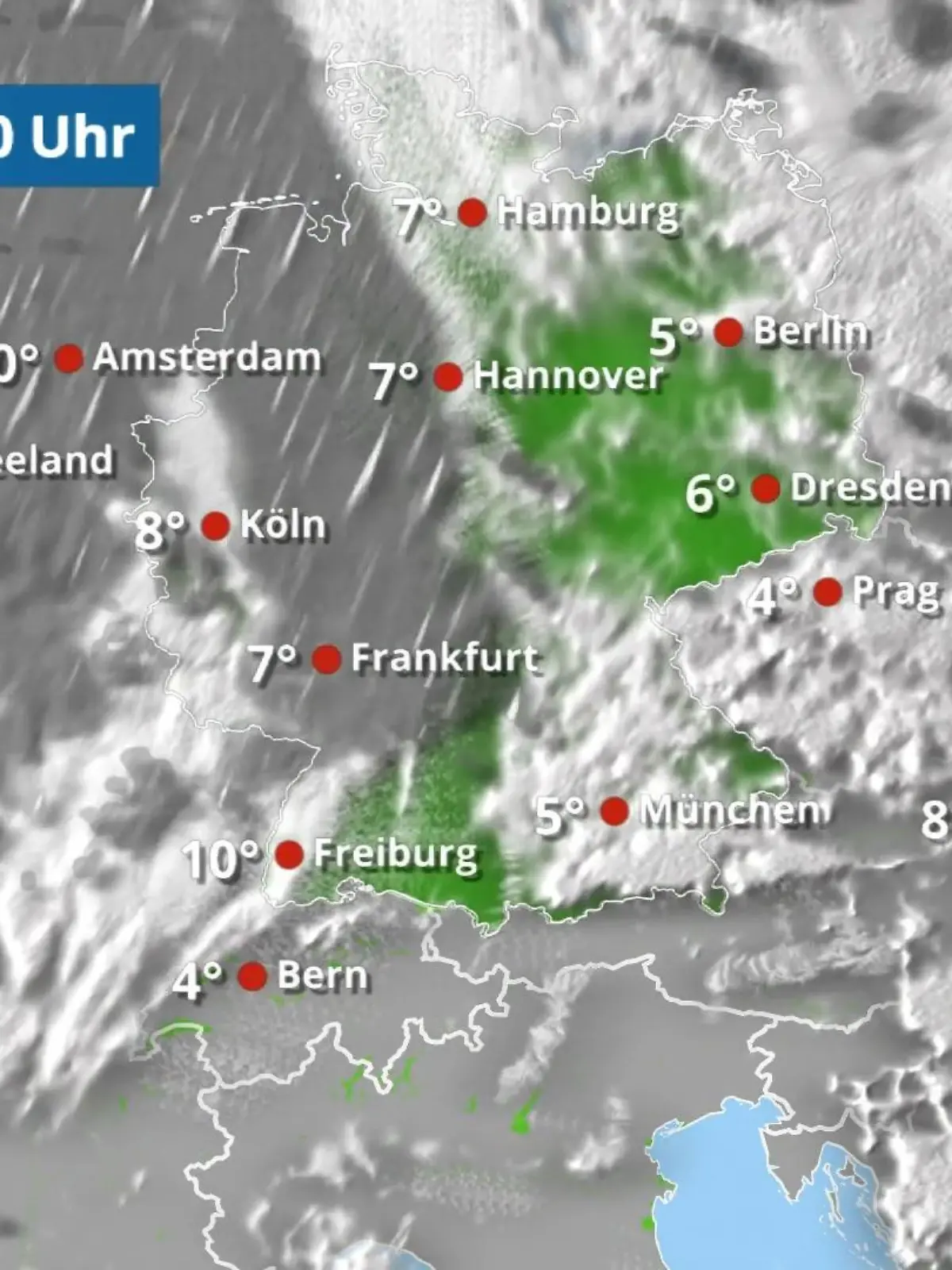 Bild zu: "Tief Odin schickt Regenwolken von West nach Ost"