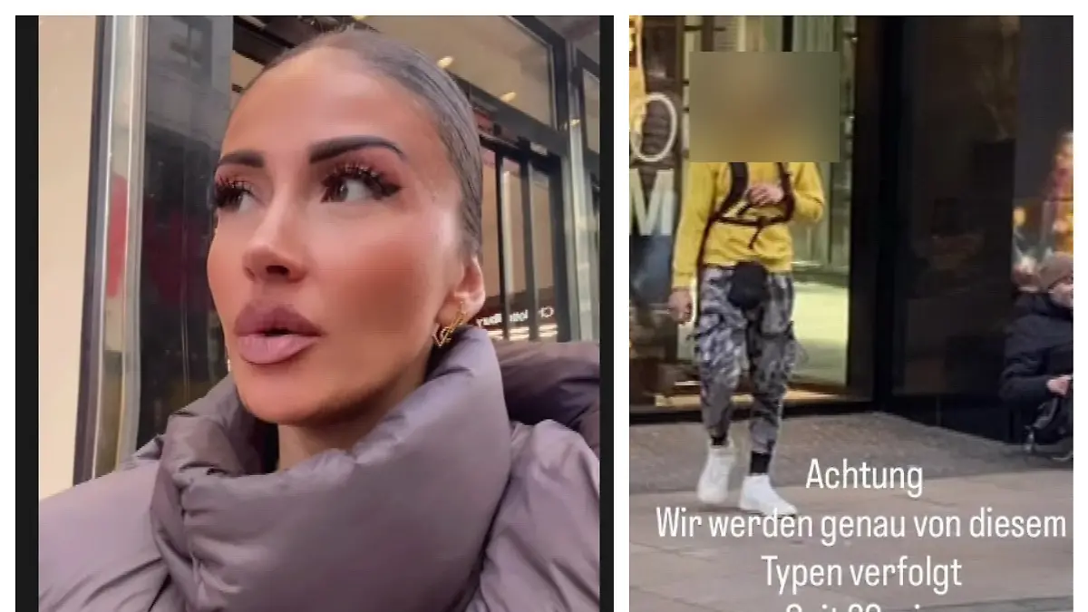 Wie penetrant kann man bitte sein? Christina Dimitriou hält ihren Verfolger mit der Handykamera fest.