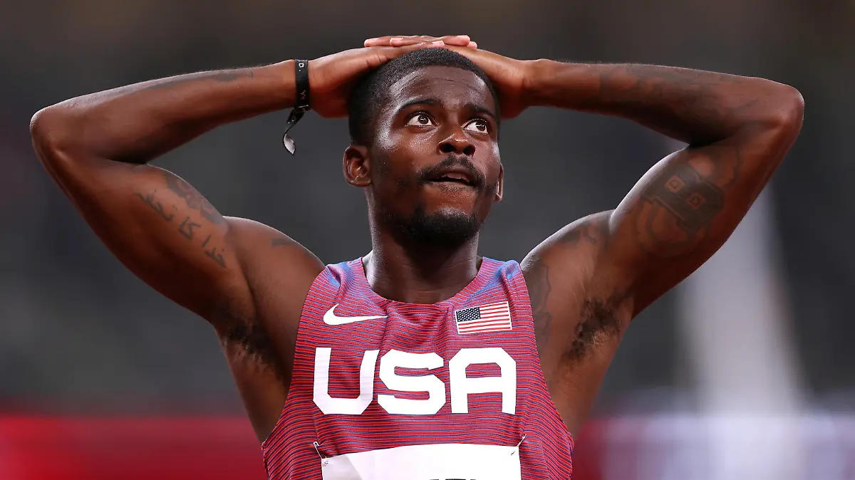 Tokyo 2020 Olympics - Athletics - Men's 100m - Semifinal- OLS - Olympic Stadium, Tokyo, Japan - August 1, 2021. Trayvon Bromell of the United States after the race REUTERS/Andrew Boyers