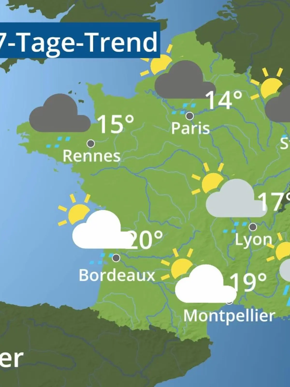 Bild zu: "Frankreich: Wie wird das Wetter?"