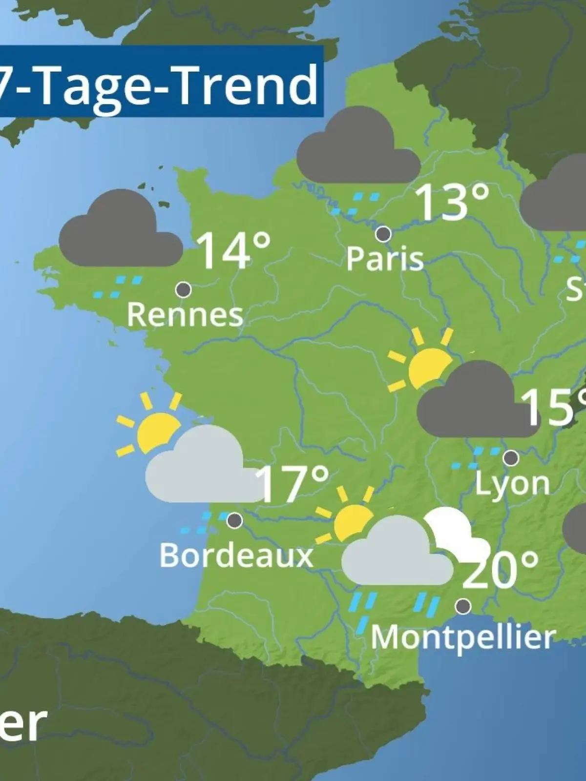 Bild zu: "Frankreich: Wie wird das Wetter?"