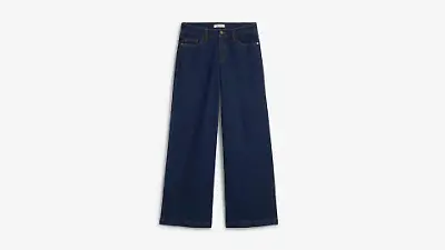 Wide-Leg-Jeans in Dunkelblau