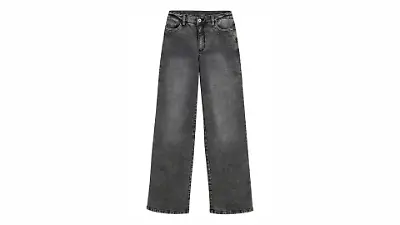 Wide-Leg-Jeans in Grau Denim