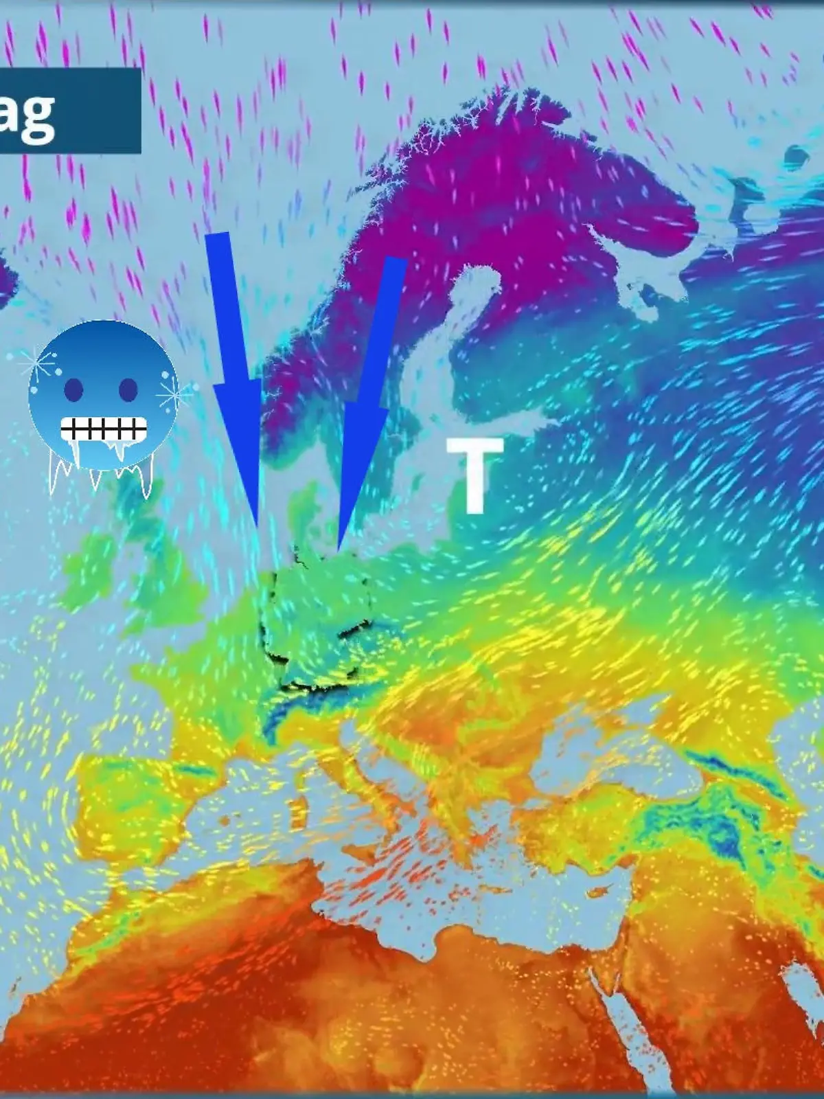 Bild zu: "Hier bringt die Polarluft den Winter nach Deutschland"