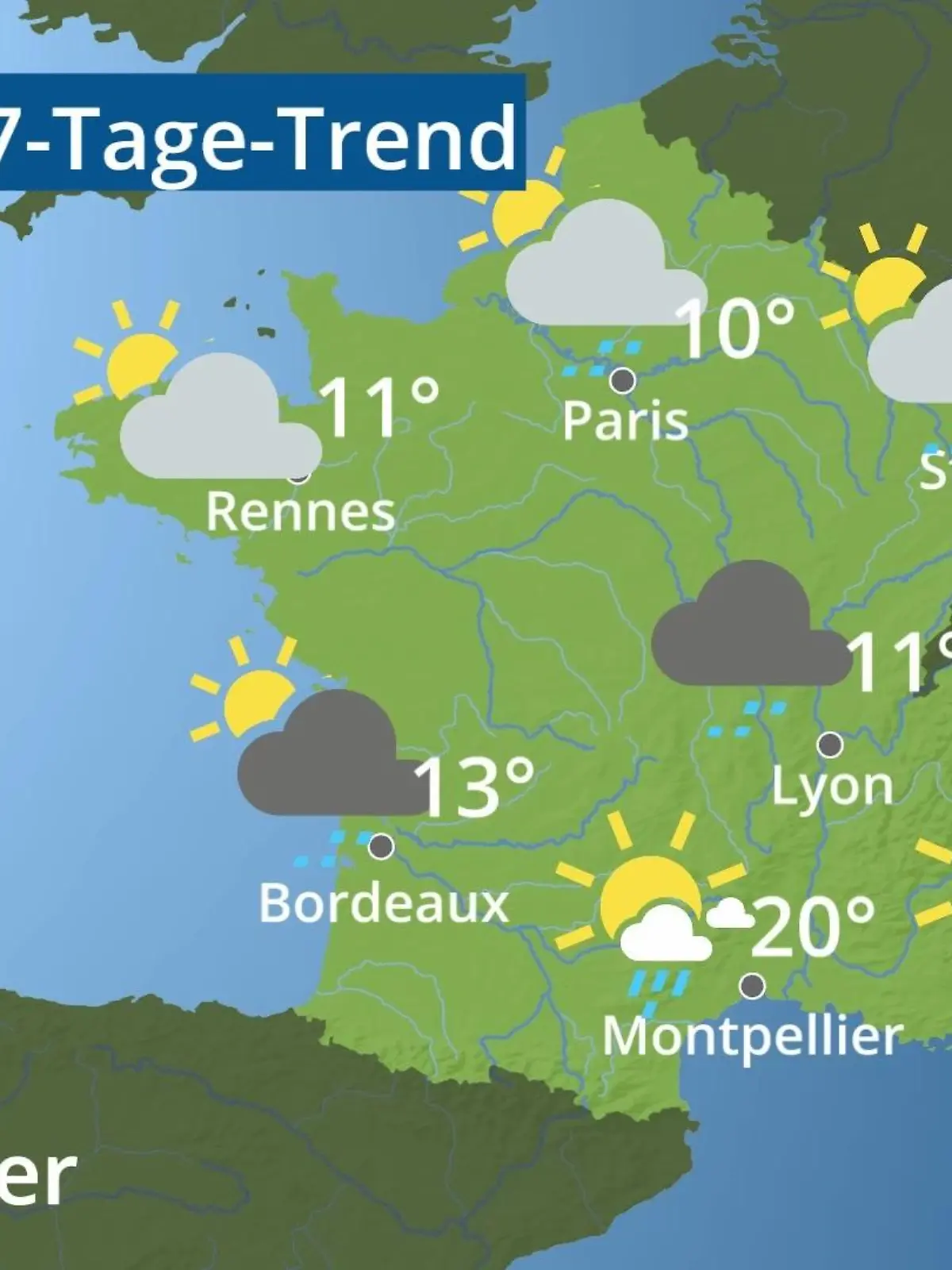Bild zu: "Frankreich: Wie wird das Wetter?"