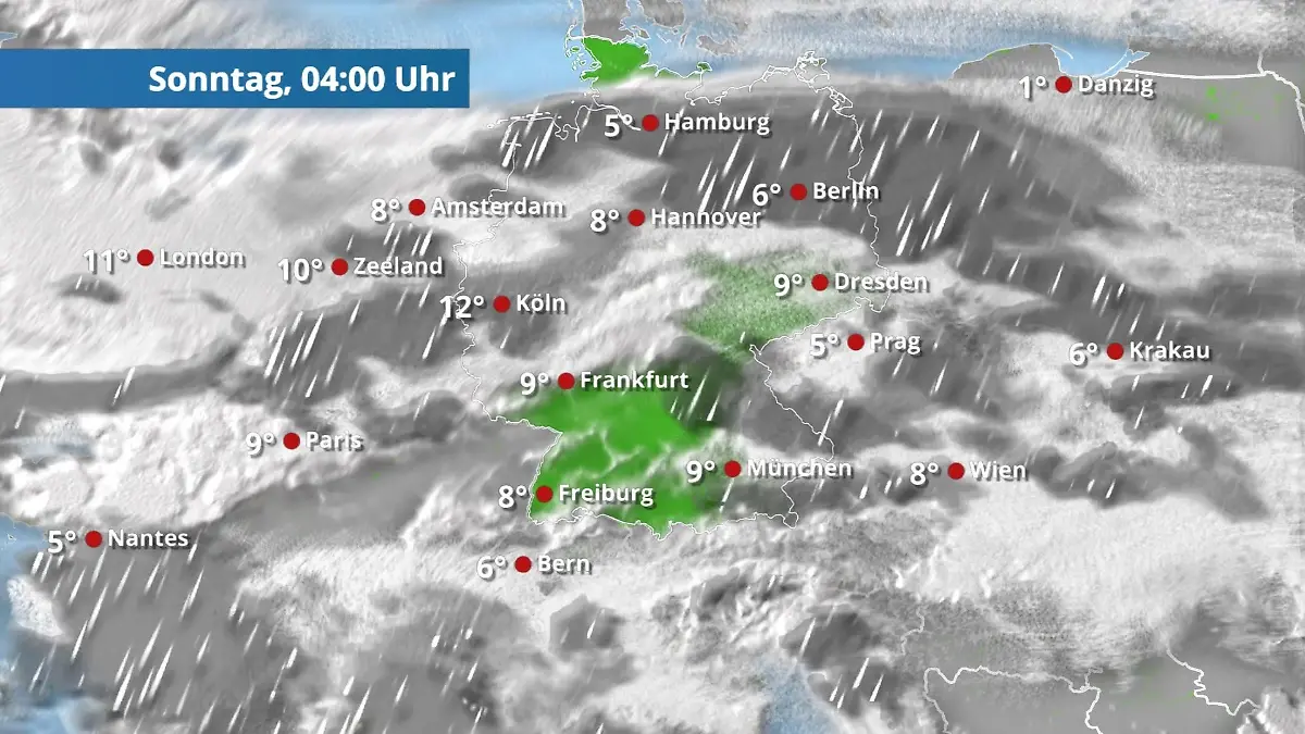 Regen macht sich weiter breit Der Regen- und Wolkenfilm für 48 Stunden
