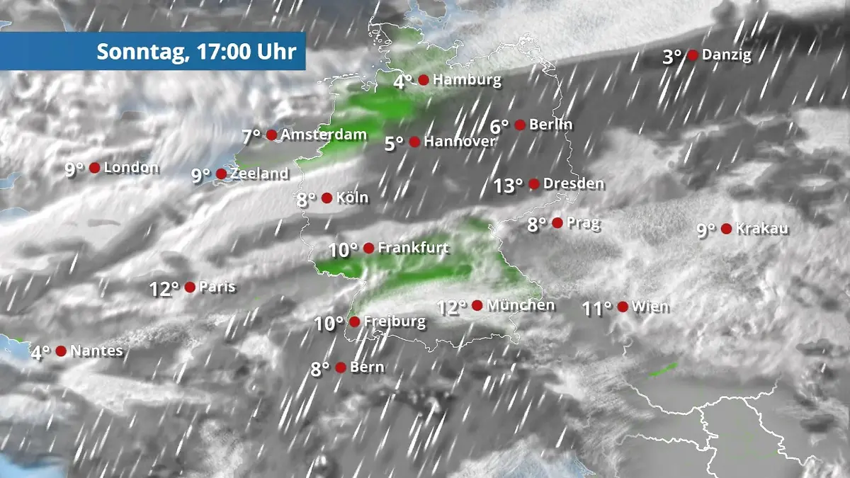 Und plötzlich ist fast ganz Deutschland nass Der Regen- und Wolkenfilm für 48 Stunden