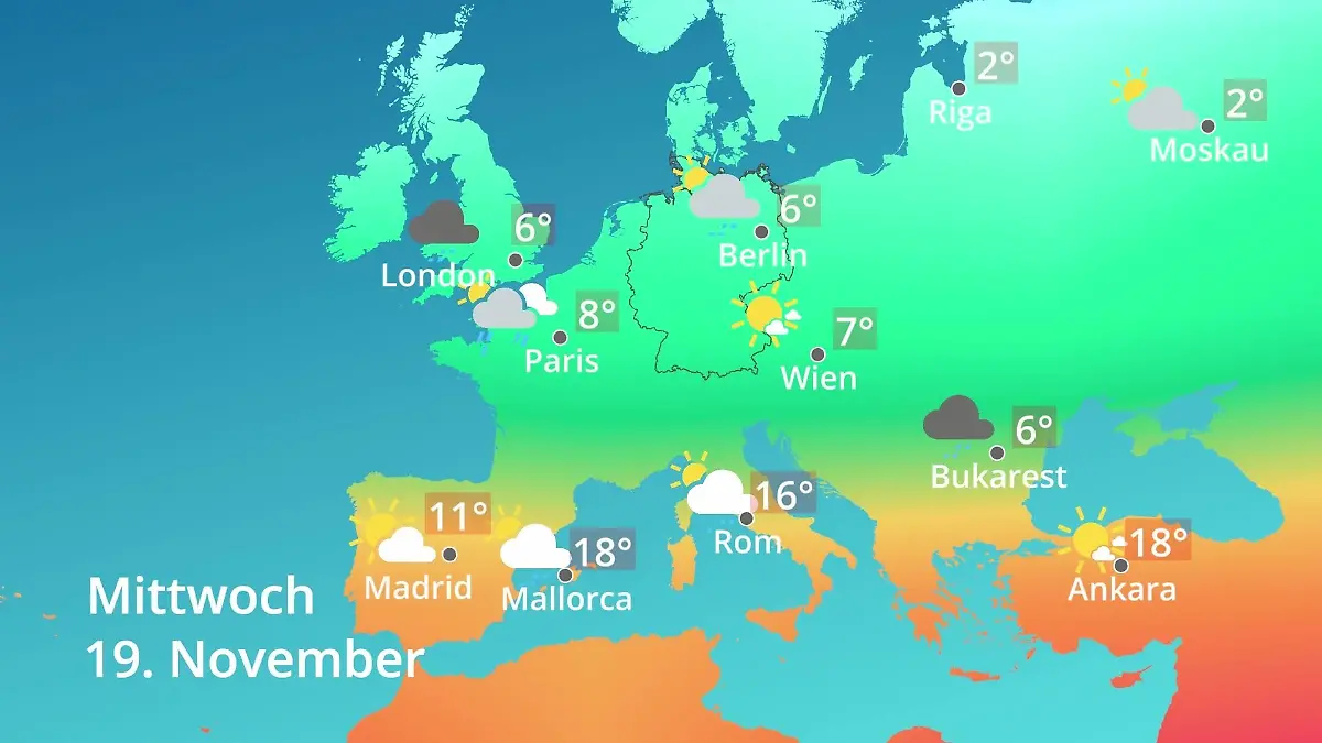 Europa: Wie wird das Wetter? Prognose: Temperaturen von Spanien bis zur Türkei