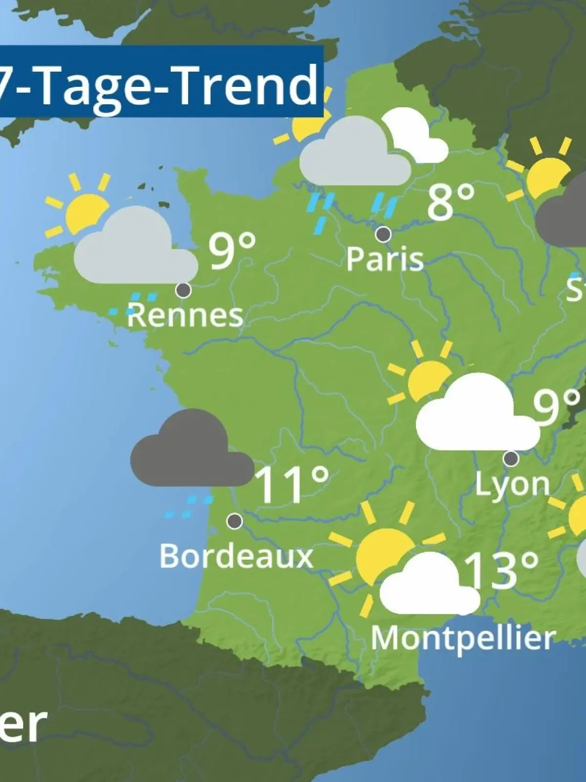 Bild zu: "Frankreich: Wie wird das Wetter?"