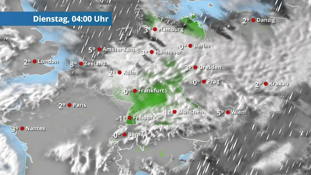 Prognose vom 17. November Der Regen- und Wolkenfilm für 48 Stunden
