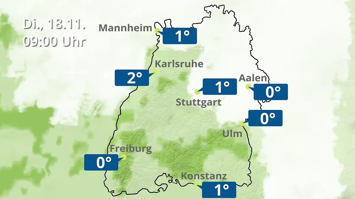 Baden-Württemberg: Wie wird das Wetter? Regen- und Wolkenfilm für Stuttgart, Mannheim und Karlsruhe
