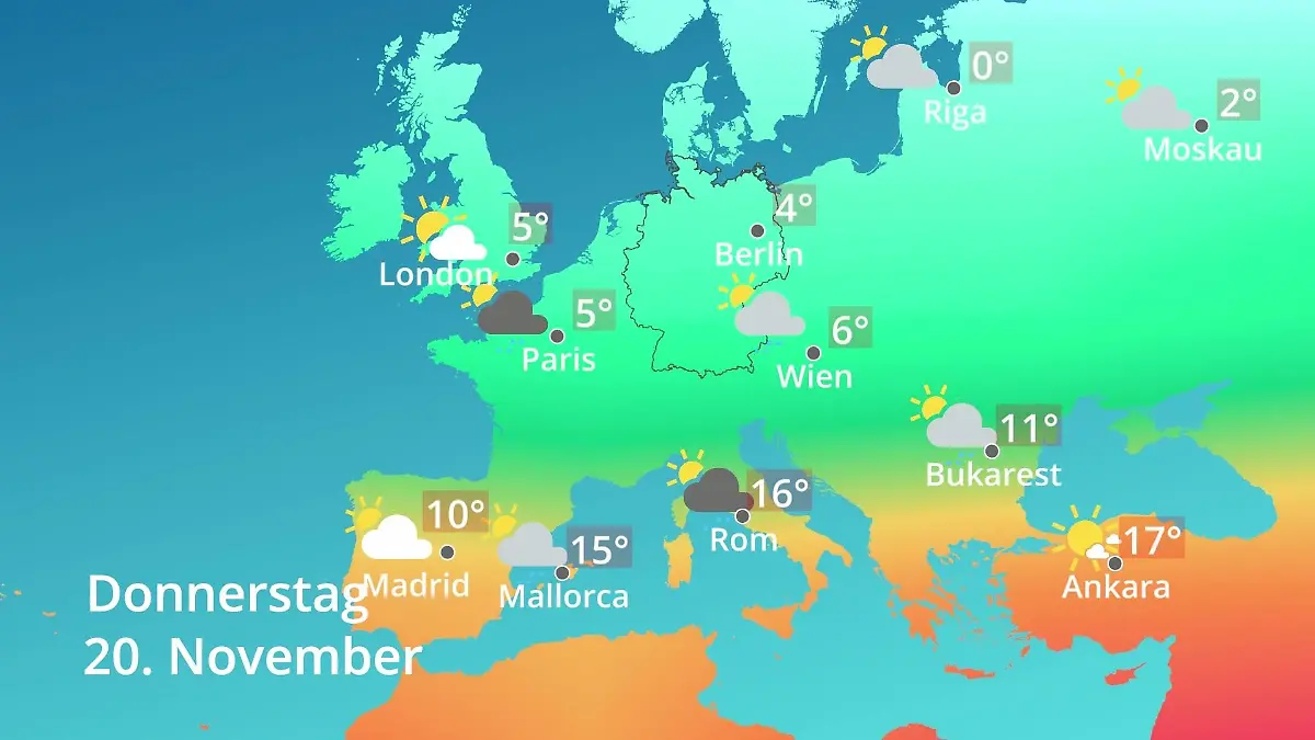 Europa: Wie wird das Wetter? Prognose: Temperaturen von Spanien bis zur Türkei