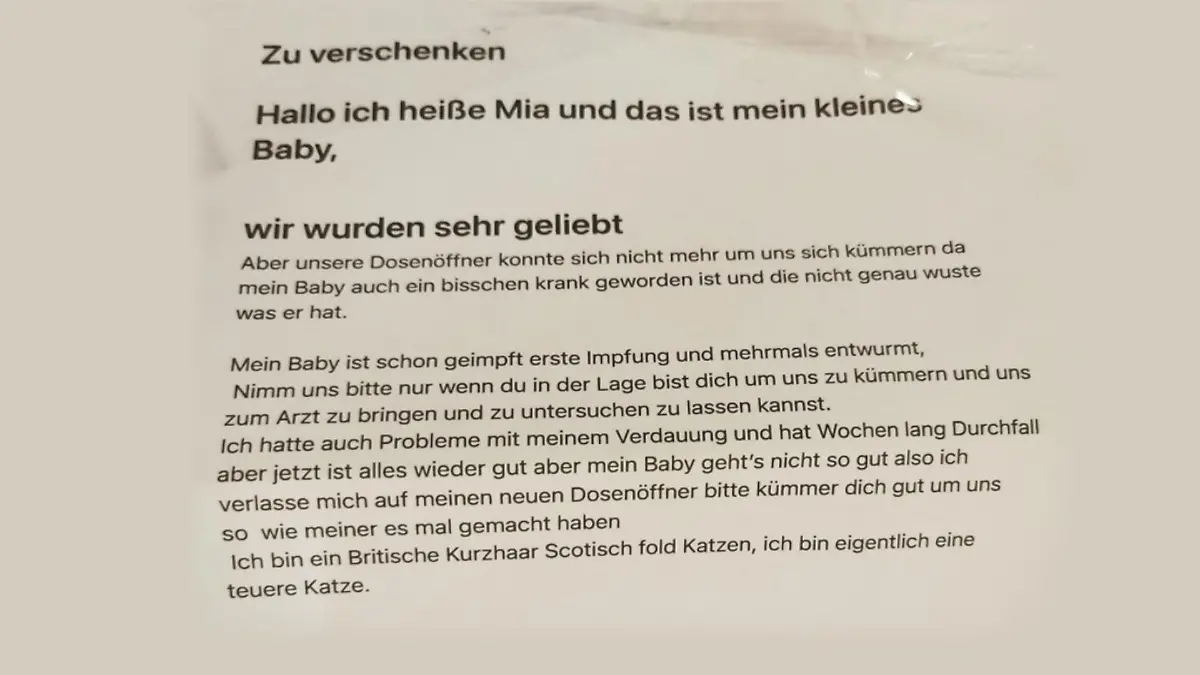 Der ehemalige Besitzer hat einen Abschiedsbrief hinterlassen.