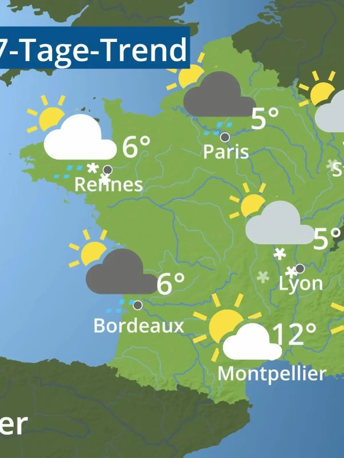 Bild zu: "Frankreich: Wie wird das Wetter?"