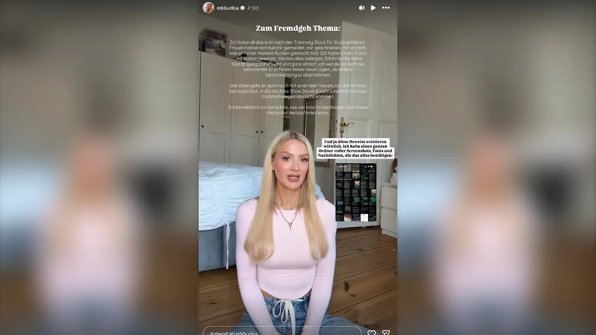 Edda in ihrer Instagram-Story