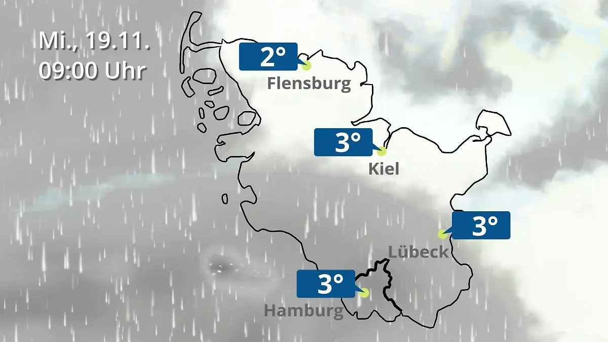 Hamburg, Schleswig-Holstein: Wie wird das Wetter? Regen- und Wolkenfilm für die Nordsee- und Ostseeküste