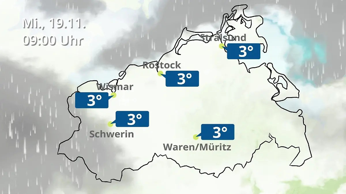 Mecklenburg-Vorpommern: Wie wird das Wetter? Regen- und Wolkenfilm für Rostock, Rügen und die Ostseeküste