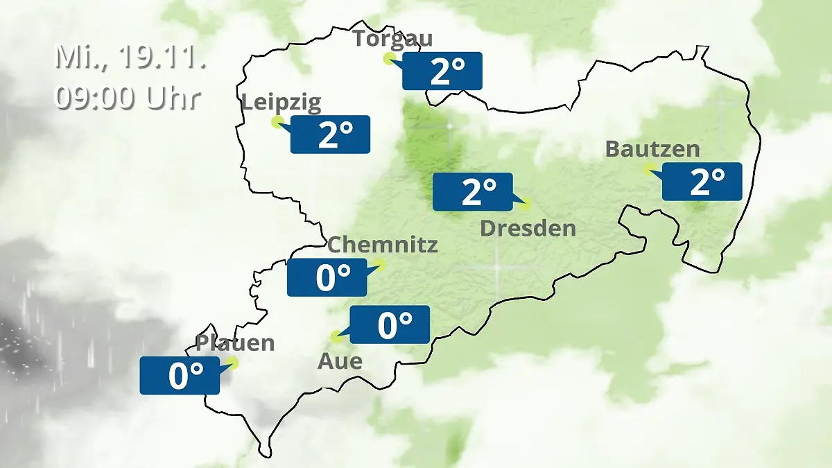 Sachsen: Wie wird das Wetter? Regen- und Wolkenfilm für Chemnitz, Dresden und Leipzig