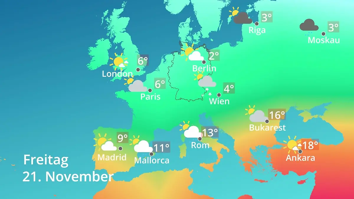 Europa: Wie wird das Wetter? Prognose: Temperaturen von Spanien bis zur Türkei