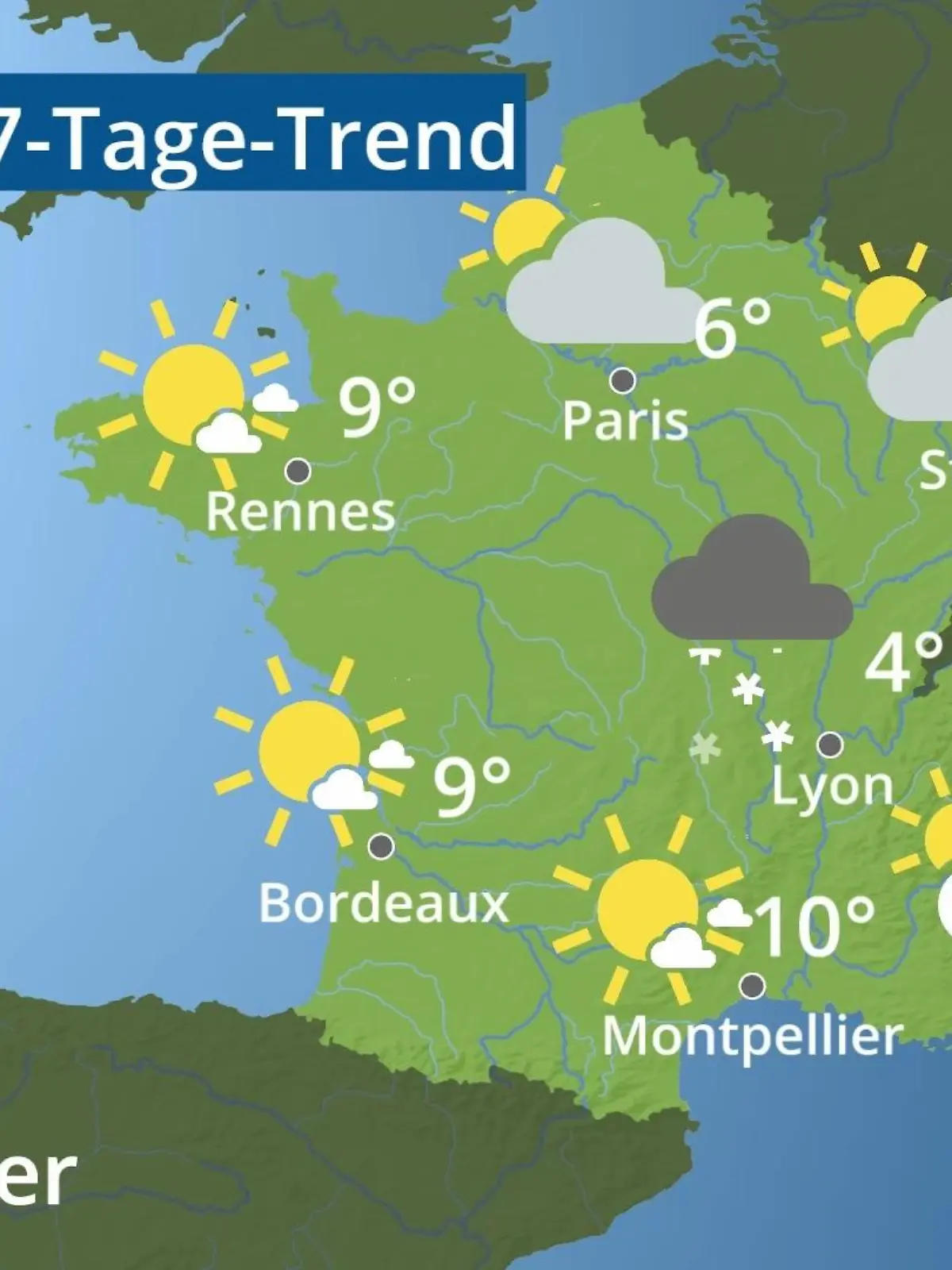 Bild zu: "Frankreich: Wie wird das Wetter?"