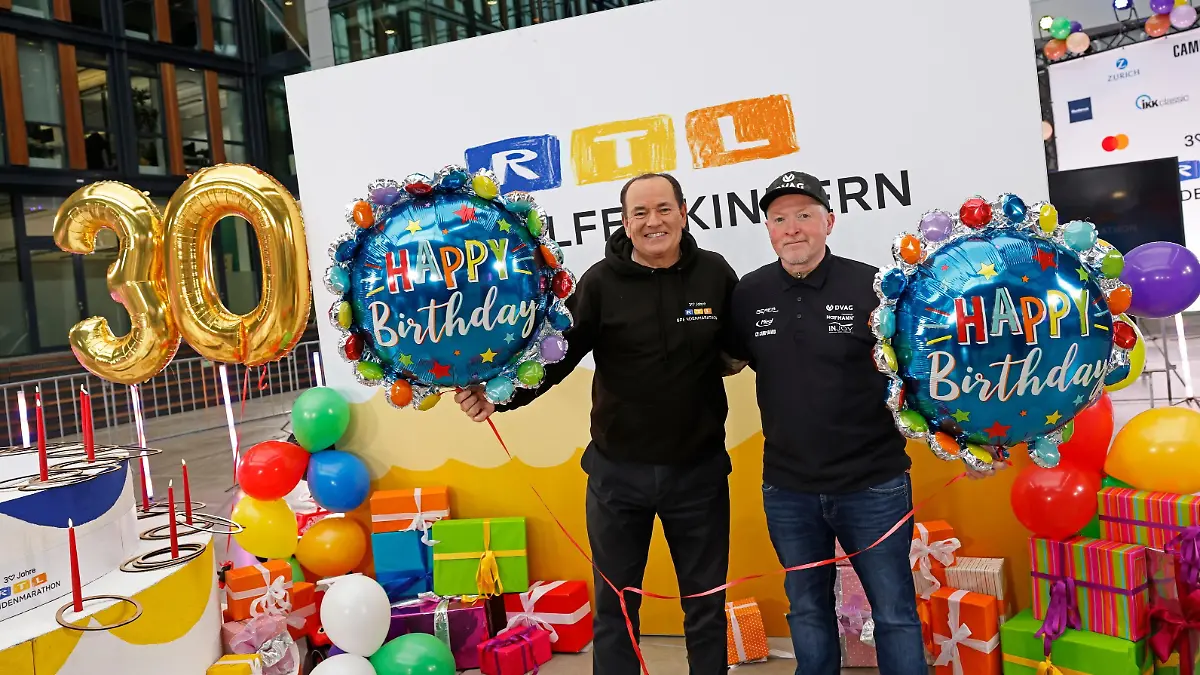 Joey Kelly und Wolfram Kons präsentieren die „24h Geburtstags Challenge” anlässlich des 30. RTL-Spendenmarathon
