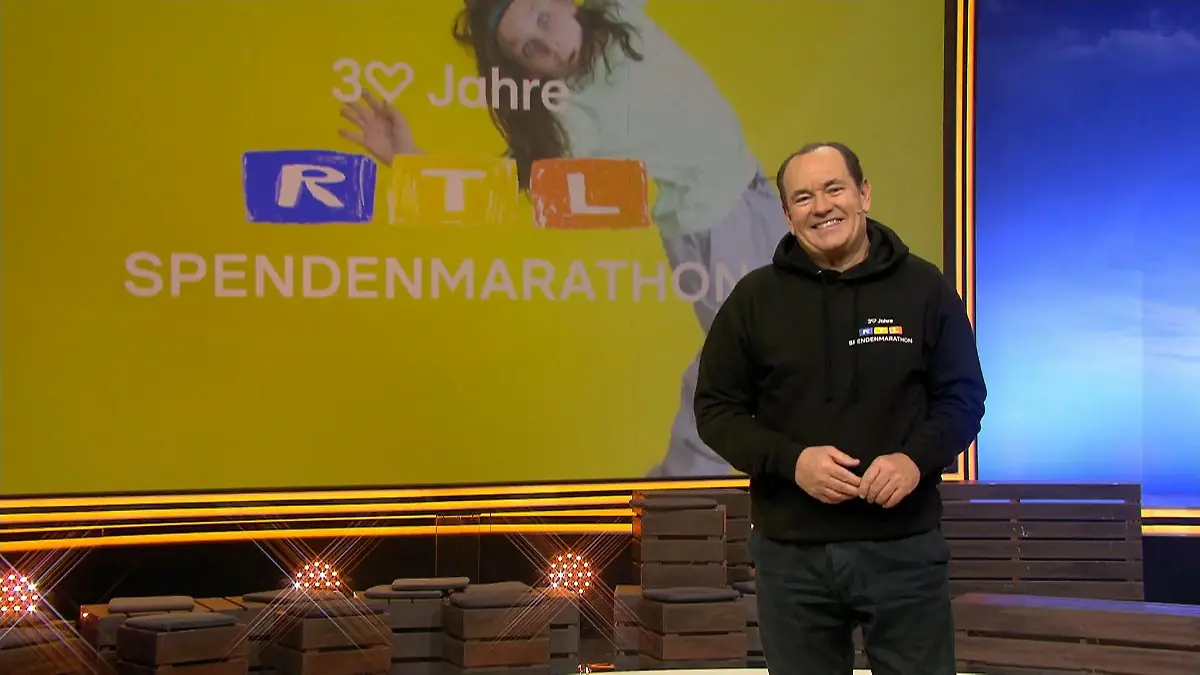 Botschaft von Wolfram Kons 30. Spendenmarathon bei RTL