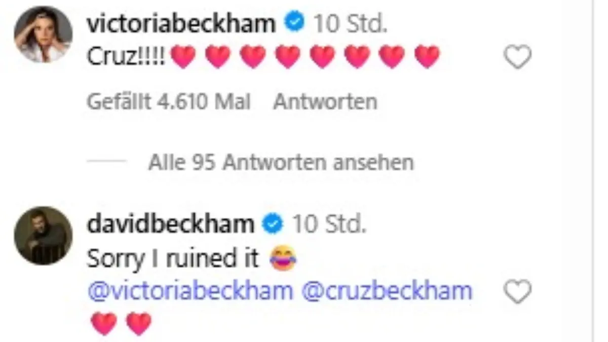 Beckhams Insta-Kommentare