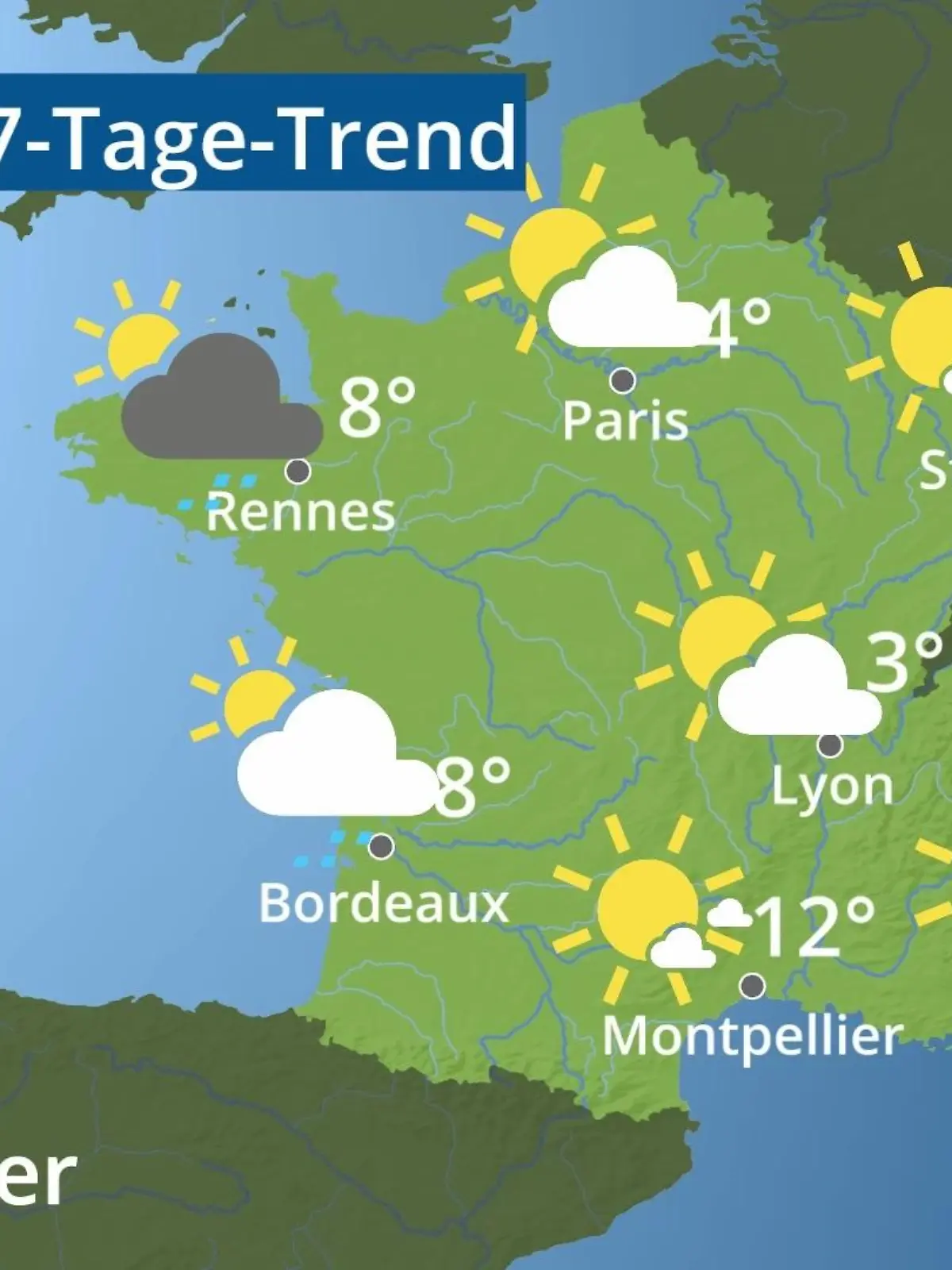 Bild zu: "Frankreich: Wie wird das Wetter?"