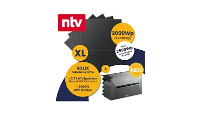 Kleines Kraftwerk XL Quattro mit optionaler Halterung und Anker Solarbank 3 E2700 Pro