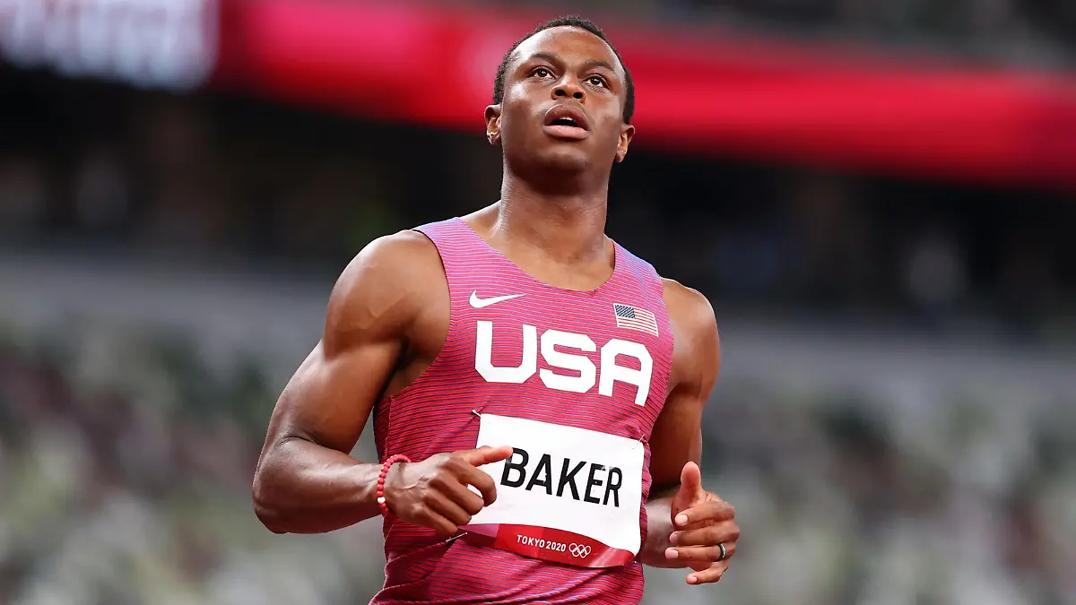 Tokyo 2020 Olympics - Athletics - Men's 100m - Final - OLS - Olympic Stadium, Tokyo, Japan - August 1, 2021. Ronnie Baker in action REUTERS/Lucy Nicholson