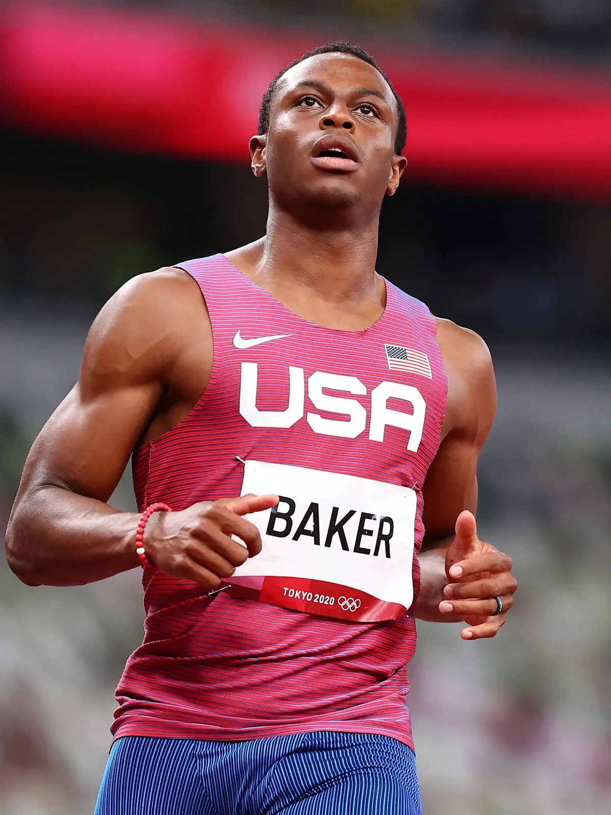 Tokyo 2020 Olympics - Athletics - Men's 100m - Final - OLS - Olympic Stadium, Tokyo, Japan - August 1, 2021. Ronnie Baker in action REUTERS/Lucy Nicholson