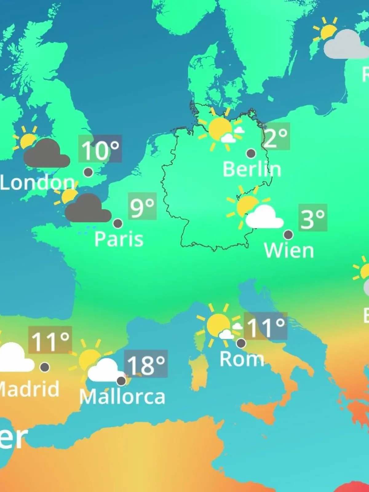 Bild zu: "Europa: Wie wird das Wetter?"
