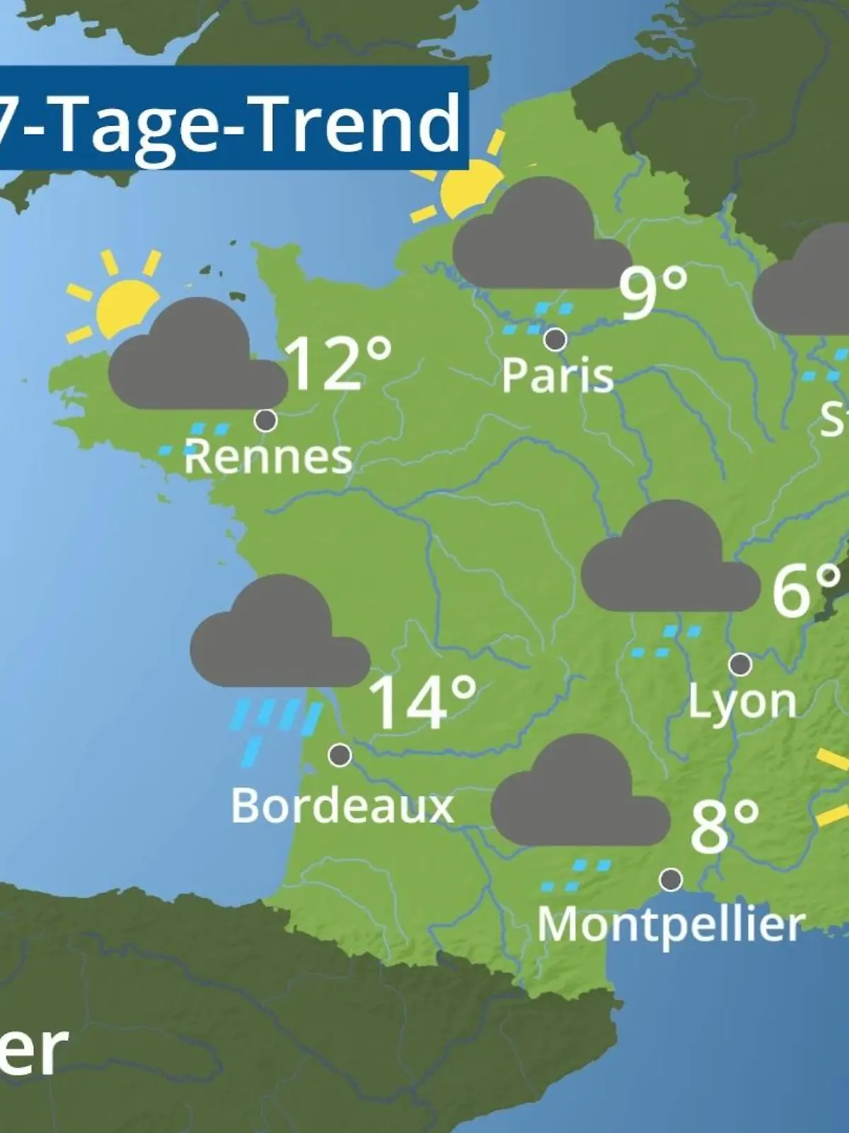 Bild zu: "Frankreich: Wie wird das Wetter?"
