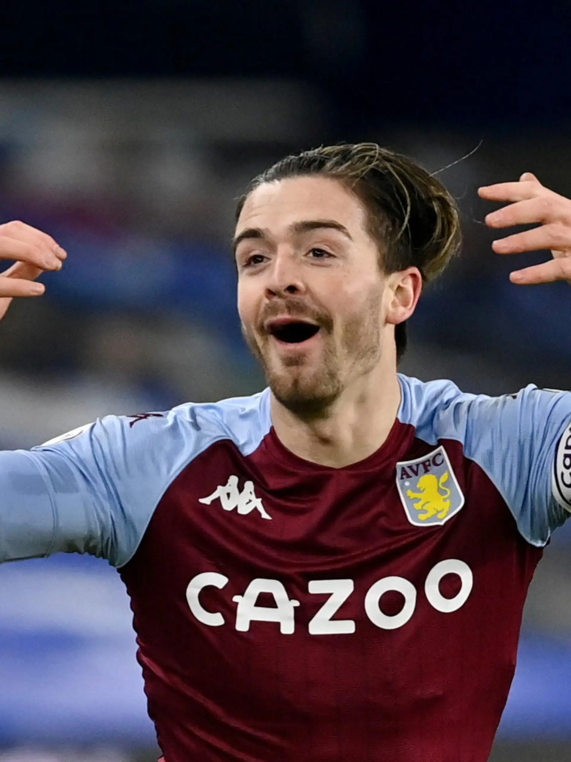 FILE PHOTO: Soccer Football - Premier League - Brighton & Hove Albion v Aston Villa - The American Express Community Stadium, Brighton, Britain - February 13, 2021 Aston Villa's Jack Grealish reacts Pool via REUTERS/Neil Hall/File Photo EDITORIAL USE ONLY. No use with unauthorized audio, video, data, fixture lists, club/league logos or 'live' services. Online in-match use limited to 75 images, no video emulation. No use in betting, games or single club /league/player publications.  Please contact your account representative for further details.