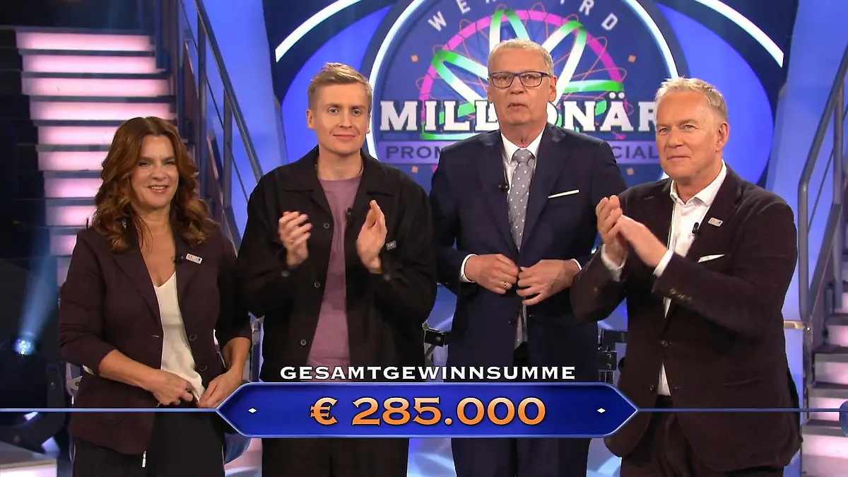 DANKE an Kati Witt, Sonja Zietlow, Johannes B. Kerner und Till Reiners! „Wer wird Millionär?“– Promis holen 285.000 Euro!