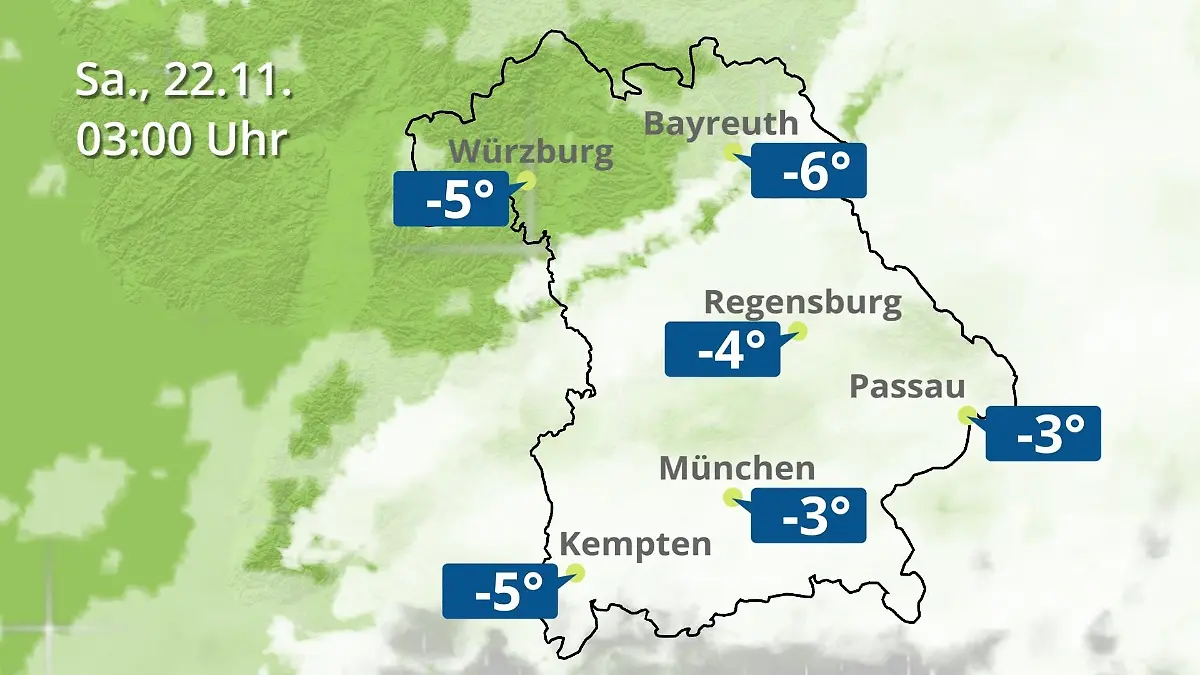 Bayern: Wie wird das Wetter? Regen- und Wolkenfilm für München, Regensburg und Würzburg