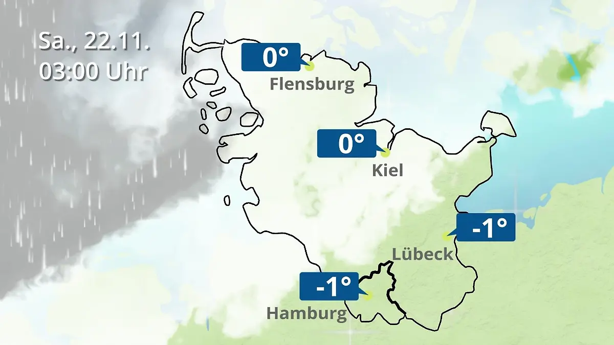 Hamburg, Schleswig-Holstein: Wie wird das Wetter? Regen- und Wolkenfilm für die Nordsee- und Ostseeküste
