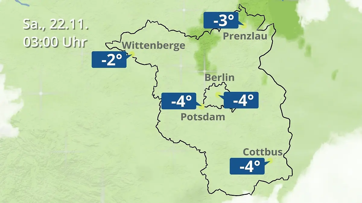 Berlin und Brandenburg: Wie wird das Wetter? Regen- und Wolkenfilm für Potsdam, Cottbus und Wittenberge