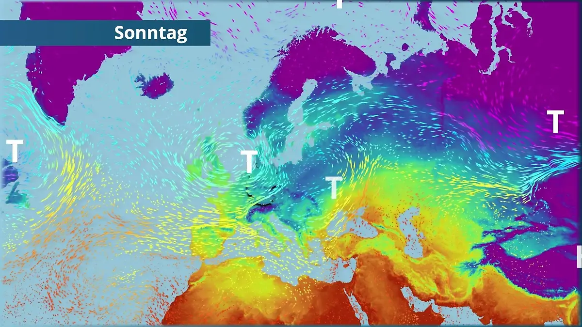 Tief Ulf kann es nur kurz milder machen Der Strömungsfilm für Europa für 5 Tage