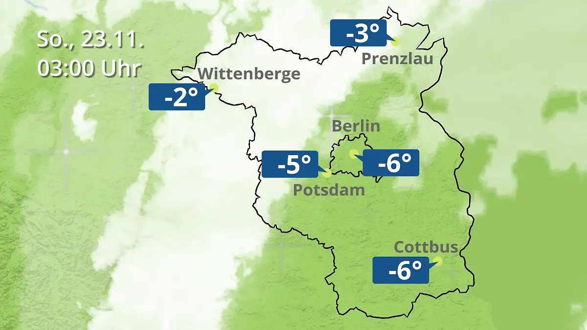 Berlin und Brandenburg: Wie wird das Wetter? Regen- und Wolkenfilm für Potsdam, Cottbus und Wittenberge