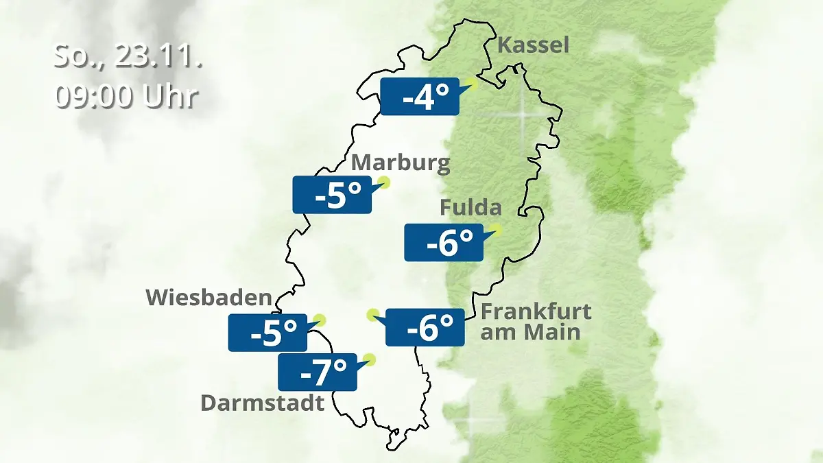 Hessen: Wie wird das Wetter? Regen- und Wolkenfilm für Frankfurt am Main und Wiesbaden