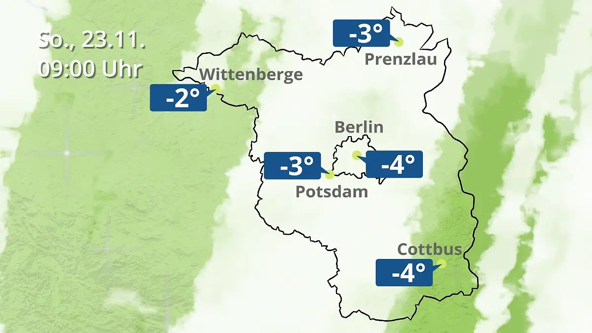 Berlin und Brandenburg: Wie wird das Wetter? Regen- und Wolkenfilm für Potsdam, Cottbus und Wittenberge