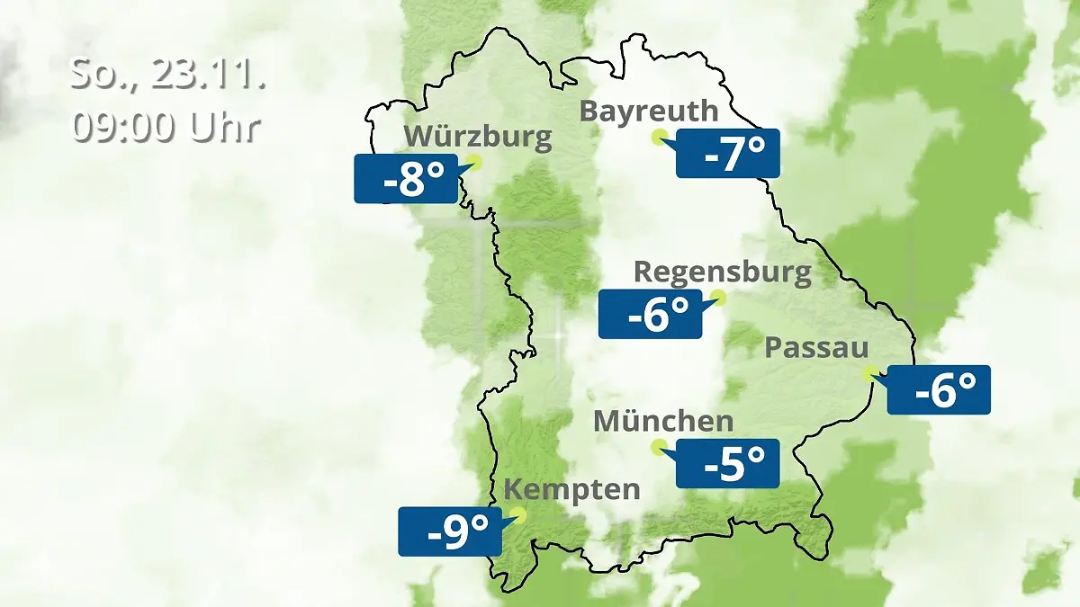 Bayern: Wie wird das Wetter? Regen- und Wolkenfilm für München, Regensburg und Würzburg